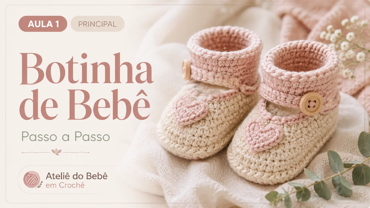 Aula principal: Botinha de Crochê para Bebê